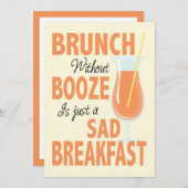 Brunch without Booze Brunch Invitation Kaart (Voorkant / Achterkant)