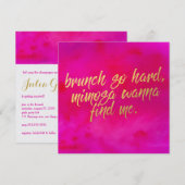 Brunch zo hard Invitation Pearl Shimmer Paper Kaart (Voorkant / Achterkant)