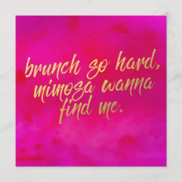 Brunch zo hard Invitation Pearl Shimmer Paper Kaart