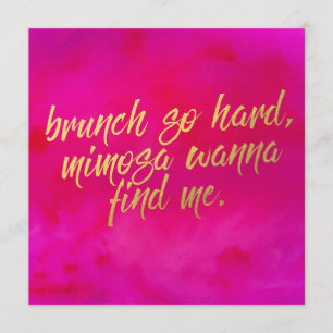 Brunch zo hard Invitation Pearl Shimmer Paper Kaart