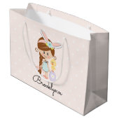 Brune personnalisée d'oreilles de lapin de sac de (Dos Angle)