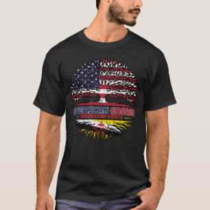 Brunei Bruneian American USA Tree Roots Flag T-shirt