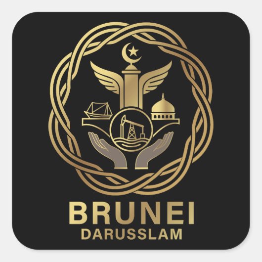 Brunei Darusslam Southeast Asia Vierkante Sticker (Voorkant)