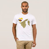 Brunei Drapeau Coeur et carte T-shirt (Devant entier)