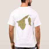Brunei Flag en Map T-Shirt (Achterkant)