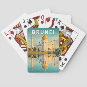 Brunei Illustration Travel Art Vintage Pokerkaarten