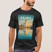 Brunei Illustration Travel Art Vintage