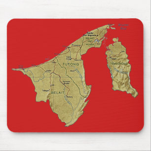 Brunei Map Mousepad Muismat