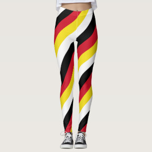Brunei National Flag Colors Diagonal Striped Leggings