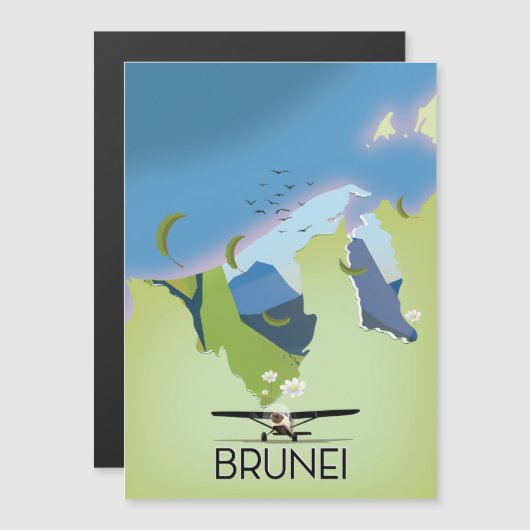 Brunei Reisposter kaart (Voorkant / Achterkant)