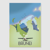 Brunei Reisposter kaart (Voorkant)