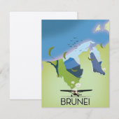 Brunei Reisposter kaart (Voorkant / Achterkant)