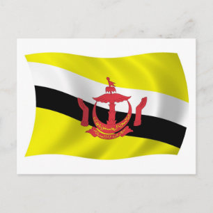 Brunei Vlag Ansichtkaart Briefkaart