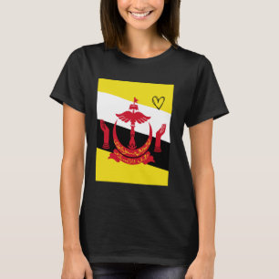 Brunei Vlag Brunei Hart Trots Nationaal Erfgoed T-shirt