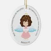 Brunette Angel Ceramic Ornament (Rechts)