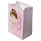 Brunette Anniversaire Ballerina Moyen Cadeau Sac (Devant Angle)