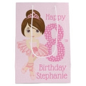 Brunette Anniversaire Ballerina Moyen Cadeau Sac (Dos)