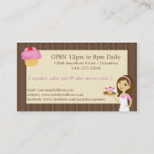 Brunette Baker Cupcake Cartes de visite D16 (Dos)