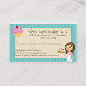 Brunette Baker Cupcake Visitekaartjes D14 (Achterkant)