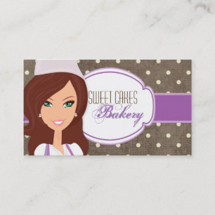 Brunette Baker Paarse Brow Cup Cakes Visitekaartje