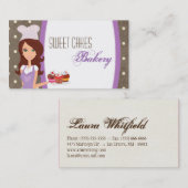 Brunette Baker Paarse Brow Cup Cakes Visitekaartje (Voorkant / Achterkant)