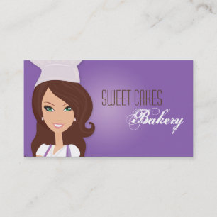 Brunette Baker Paarse Brow Cup Cakes Visitekaartje