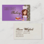 Brunette Baker Paarse Cup Visitekaartje (Voorkant / Achterkant)