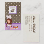 Brunette Baker Purple Brow Cakes Carte de visite (Devant / Derrière)
