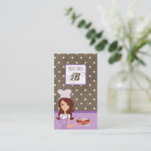 Brunette Baker Purple Brow Cakes Carte de visite (Debout devant)