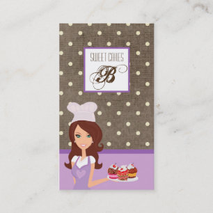 Brunette Baker Purple Brow Cakes Carte de visite