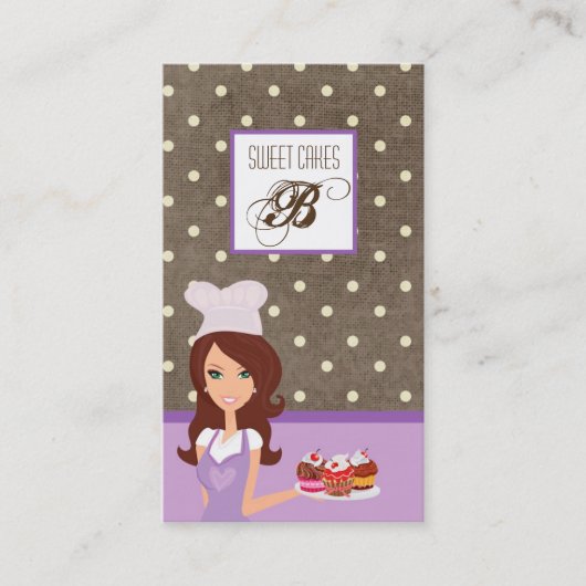 Brunette Baker Purple Brow Cakes Carte de visite (Devant)