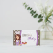 Brunette Baker Purple Brow Cakes Carte de visite (Debout devant)
