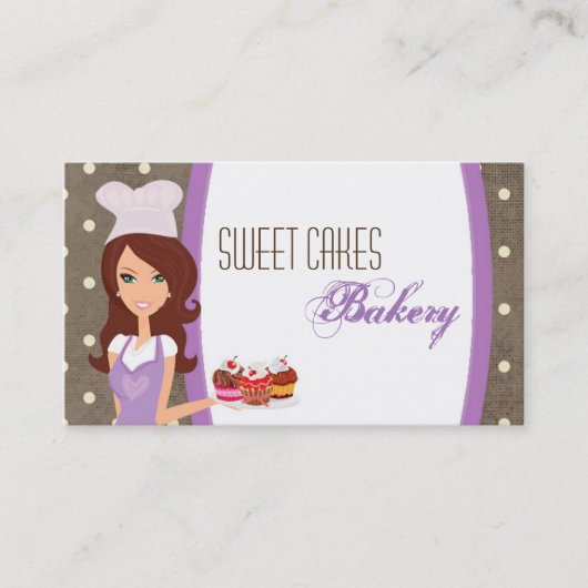 Brunette Baker Purple Brow Cakes Carte de visite (Devant)