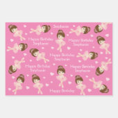 Brunette Ballerina Feuilles de papier à envelopper (Devant 2)