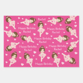 Brunette Ballerina Feuilles de papier à envelopper (Devant)