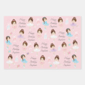 Brunette Ballerina Feuilles de papier à envelopper (Devant 2)