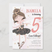 Brunette Ballerina Invitation de fête d'anniversai (Devant)