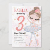 Brunette Ballerina Invitation de fête d'anniversai (Devant)