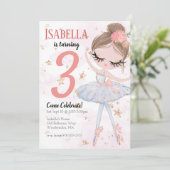 Brunette Ballerina Invitation de fête d'anniversai (Debout devant)