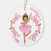 Brunette Ballerina Keramisch Ornament (Links)