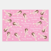 Brunette Ballerina Wrapping Paper Sheets (Voorkant 3)