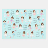Brunette Ballerina Wrapping Paper Sheets (Voorkant)