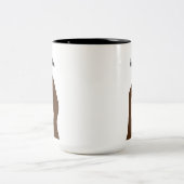 Brunette Beauty: aanpasbare meisjesillustratie Mu Tweekleurige Koffiemok (Center)