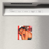  Brunette Beauty Pinup Magneet (Insitu (Vaatwasser))