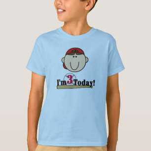 Brunette Boy Baseball 3e Anniversaire Tshirts