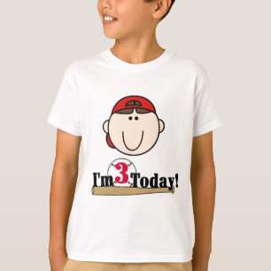 Brunette Boy Baseball 3e Anniversaire Tshirts