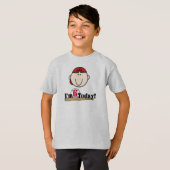 Brunette Boy Baseball 6th Birthday T-shirt (Voorkant volledig)