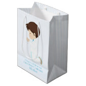 Brunette Boy First Communion Cadeau Sac (Devant Angle)