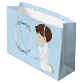 Brunette Boy First Communion Gift Bag Groot Cadeauzakje (Achterkant Gekanteld)