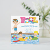 Brunette Boy Invitation pour la fête d'été de la p (Debout devant)